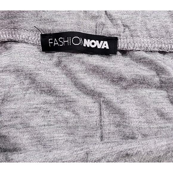 Fashion Nova Ready To Go Bodycon Skirt XS Light Gray Tie Waist EUC - Picture 6 of 9